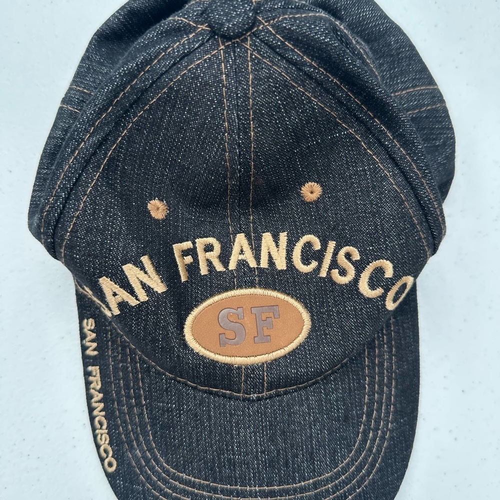 Lanza Gray Denim San Francisco Baseball Cap